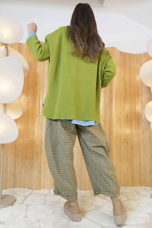 Purdy V Neck Luxury Blanket Knit Olive